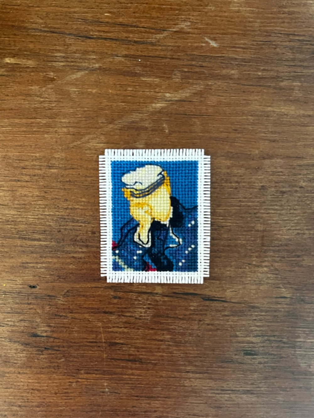 Van Gogh’s “Portrait of Dr. Gache” in Mini Cross Stitch Art - Picture 2 of 4